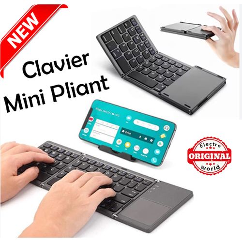 Mini Clavier Bluetooth Pliable avec Pavé Tactile - Ultra Portable